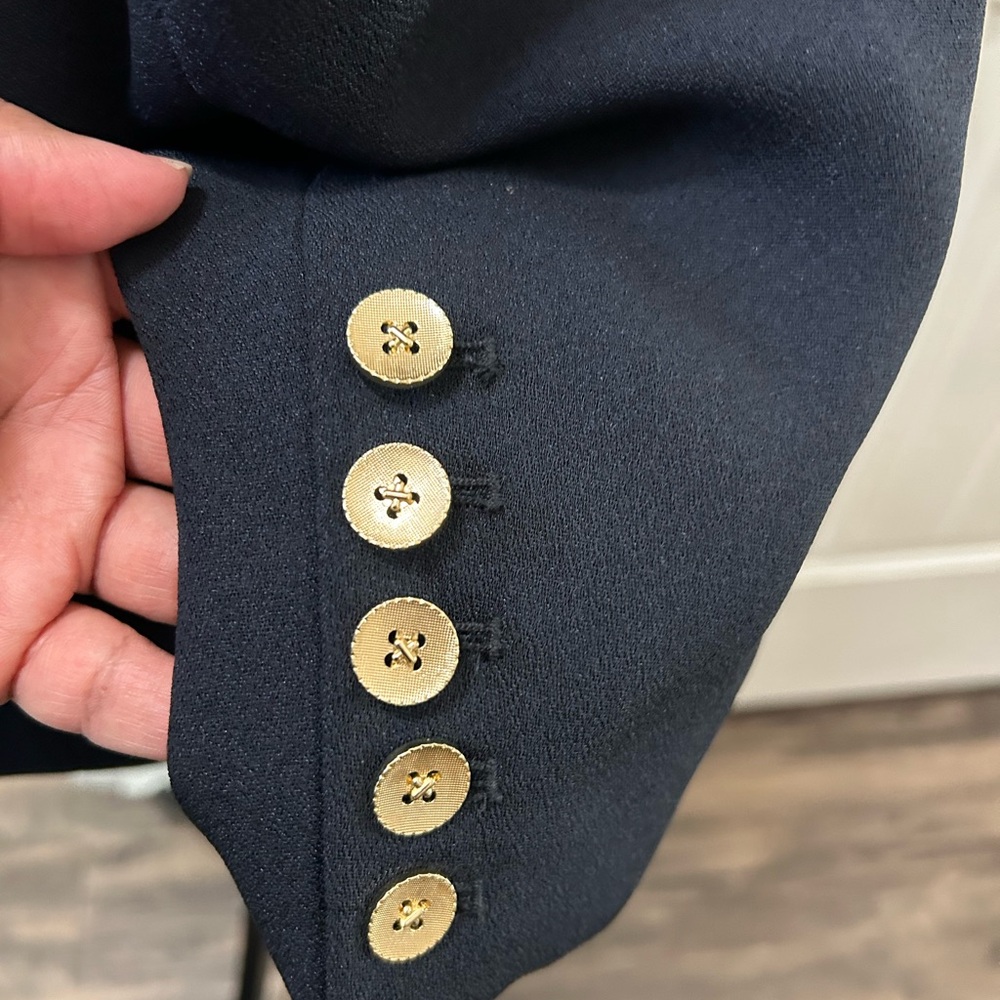 Chic Navy‎ Women's Blazer with Gold Accents - Picture 8 of 10